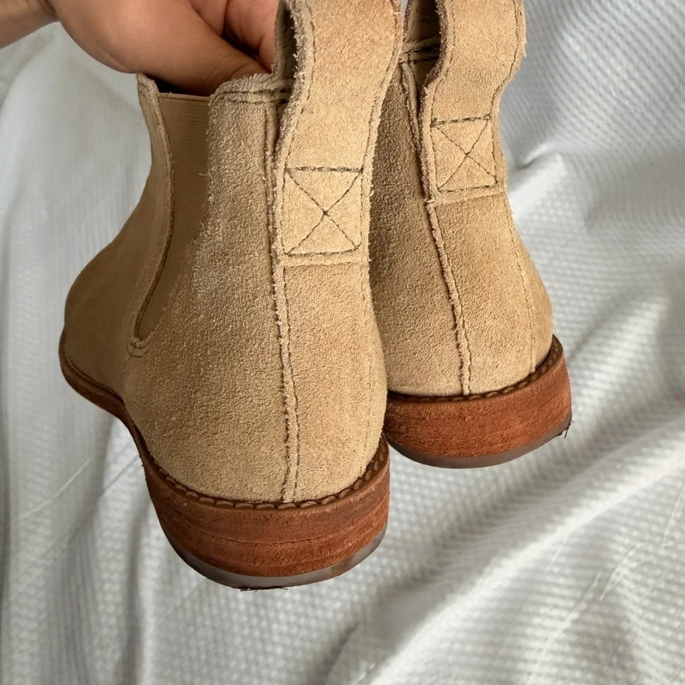 Madewell Tan Suede Leather Bryce Chelsea Western Cowgirl Boots Size 6.5 Womens